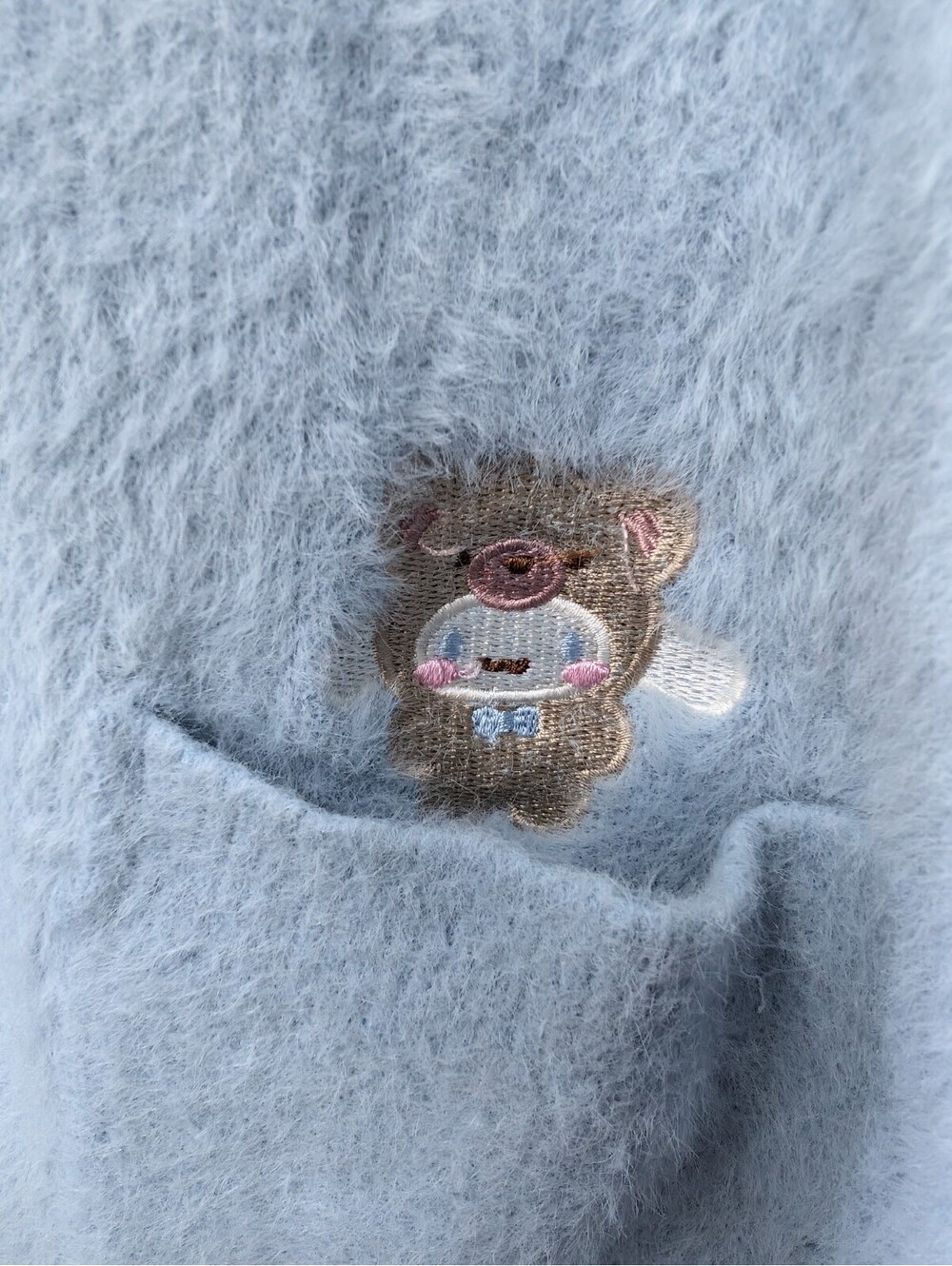 Sanrio Cinnamoroll Cozy Kuma JapanLA Cardigan Blue Fuzzy Cozy Size Small - Picture 4 of 8
